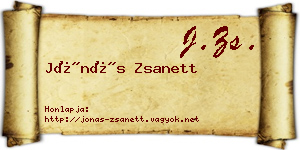 Jónás Zsanett névjegykártya